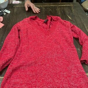 Red sparkly long sweater